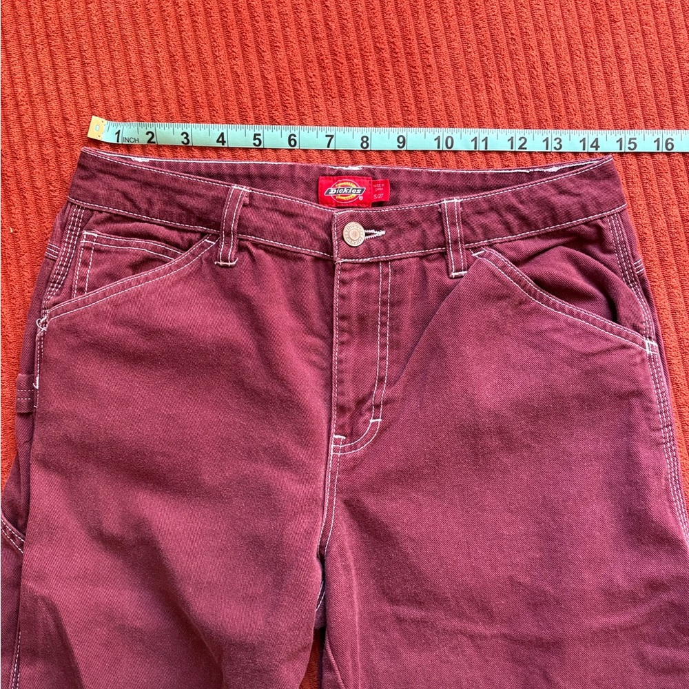 Dickies Women’s Relaxed Fit Carpenter Pants Maroon Burgundy Discontinued Color - Picture 6 of 7